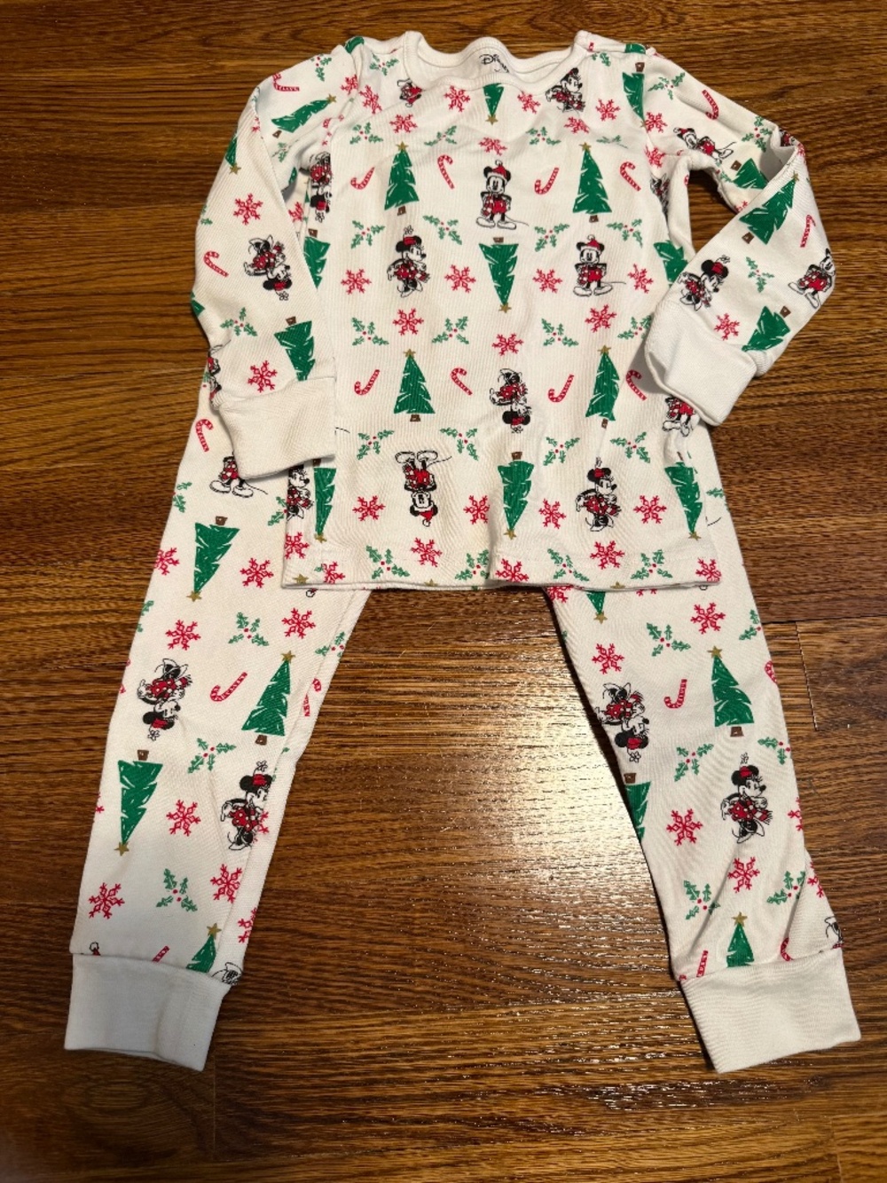 Janie and Jack Disney Mickey and Minnie Holiday Pajamas Sz 3T